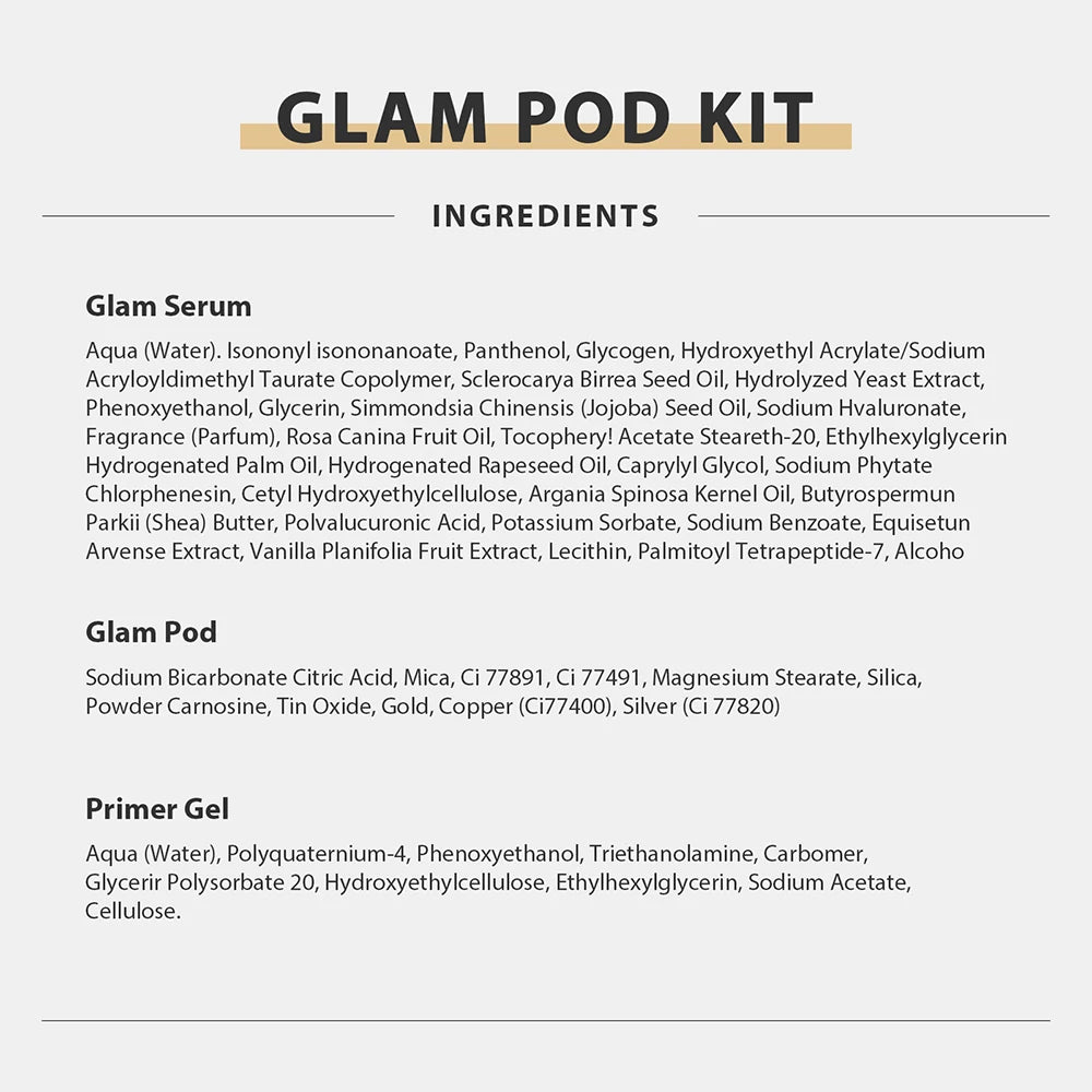 Glam Facial Pod and Capsule Gel Options for Compatible Aqua Bubble Devices, Seven Numbered Type Selections and a Separate Facial CO2 Machine Option