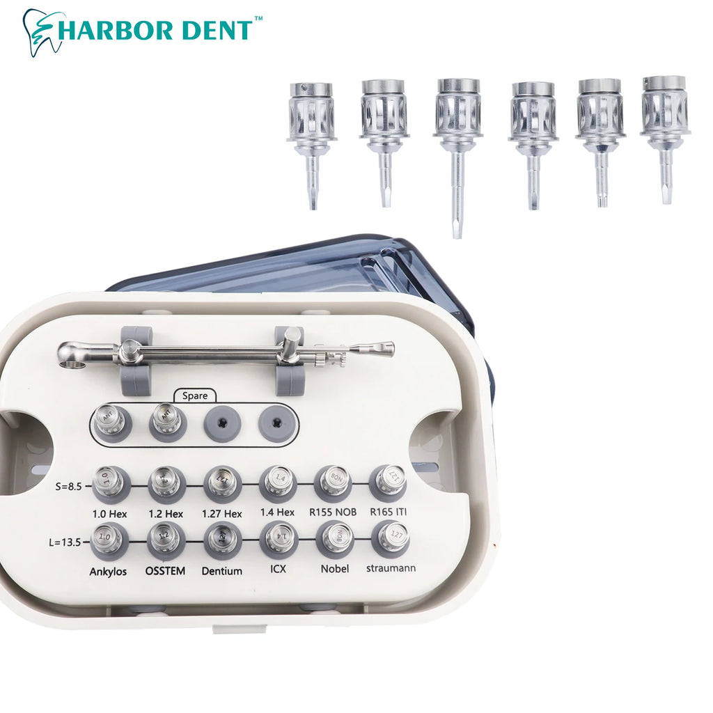 Dental Implant Torque Wrench Kit, Listed 10-70 Ncm Ratchet and Screwdriver Tools for Professional Prosthetic Work with A, B and C Options