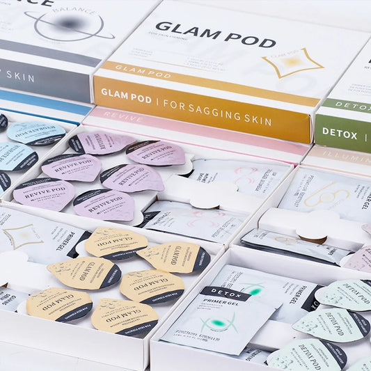 Glam Facial Pod and Capsule Gel Options for Compatible Aqua Bubble Devices, Seven Numbered Type Selections and a Separate Facial CO2 Machine Option