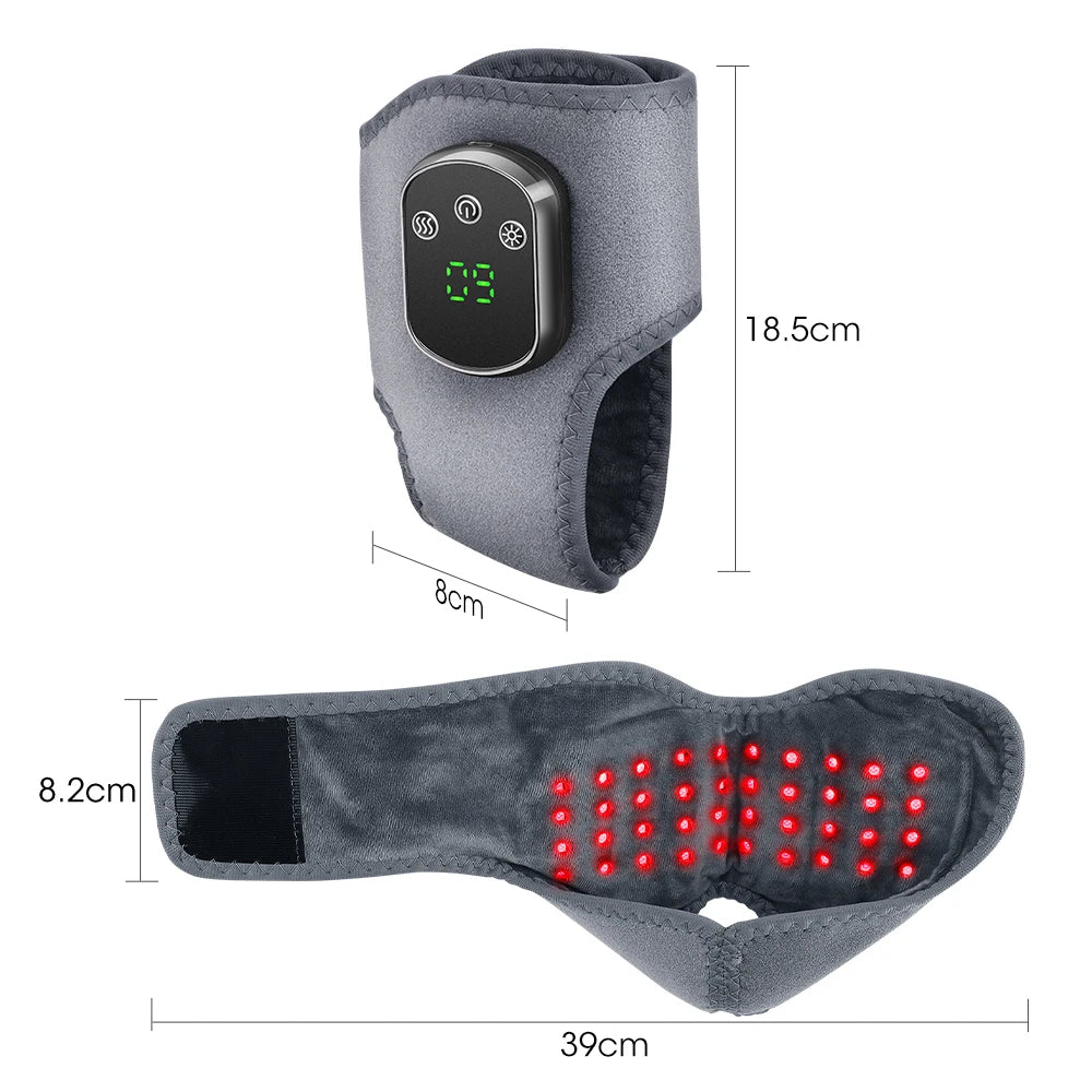 Rechargeable Ankle Heating Wrap XBL-8688A1, Red Light and 3 Vibration Modes with 1800mAh Battery, USB-C Charging and 1 or 2 Piece Options for Adult Personal Care