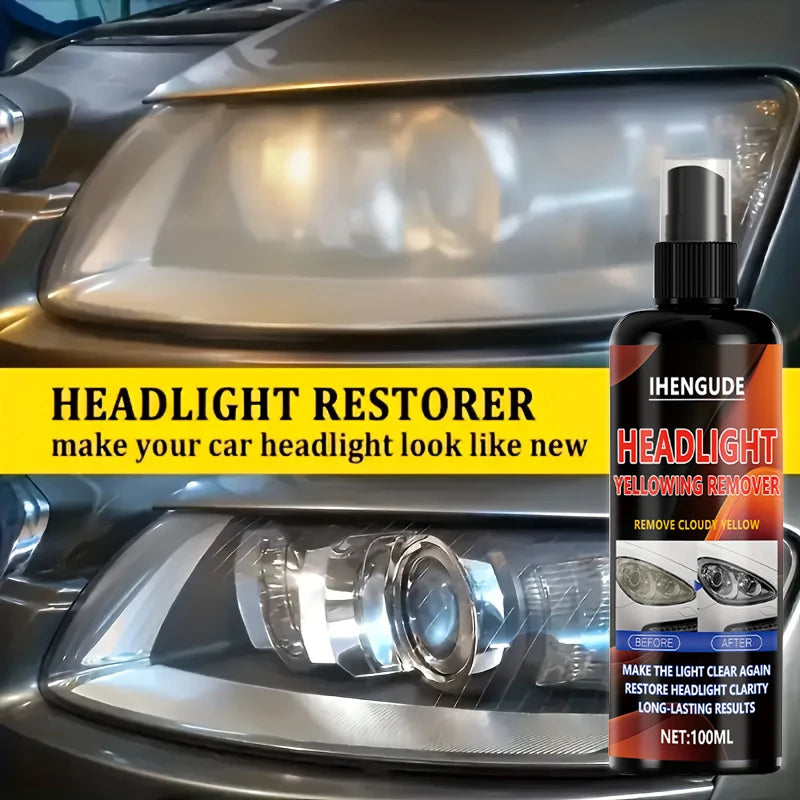 Headlight Restorer Fluid in Listed 100ml Size for Compatible Car Lens Surface Care, Exterior Vehicle Detailing and DIY Appearance Maintenance