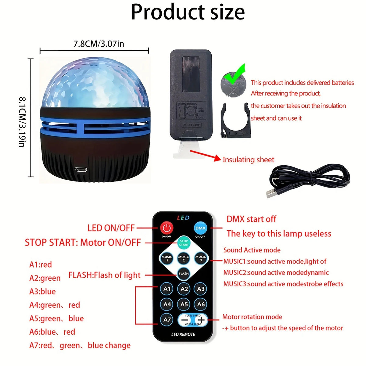 RGB Projection Night Light with Remote Control, USB 5V LED Lamp with Removable Shade in Aurora or Water Ripple Options for Bedroom, Game Room and Party Decor