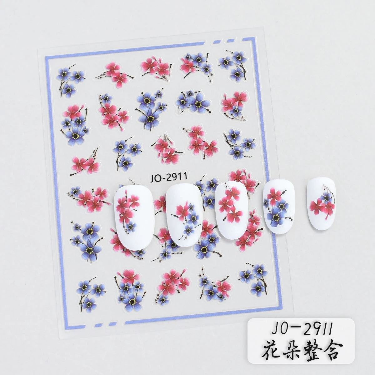 Flower Nail Stickers with Butterfly, Rose, Lavender and Clover Designs, Self-Adhesive 3D Nail Art Decals in 3 to 60 Sheet Options for DIY Manicures