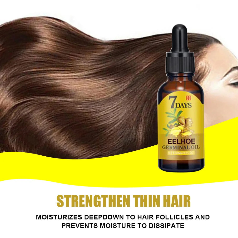Ginger Hair Oil for Scalp Massage by EELHOE, Cosmetic Hair Care Serum for Men and Women in 10ml, 20ml and 40ml Size Options for At-Home Routines