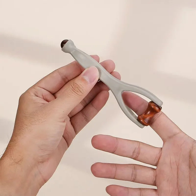 Wooden Finger Massage Roller, One-Piece Manual Finger and Thumb Tool for Adult Nonmedical Self-Care Routines at Home and Personal-Care Gift Ideas