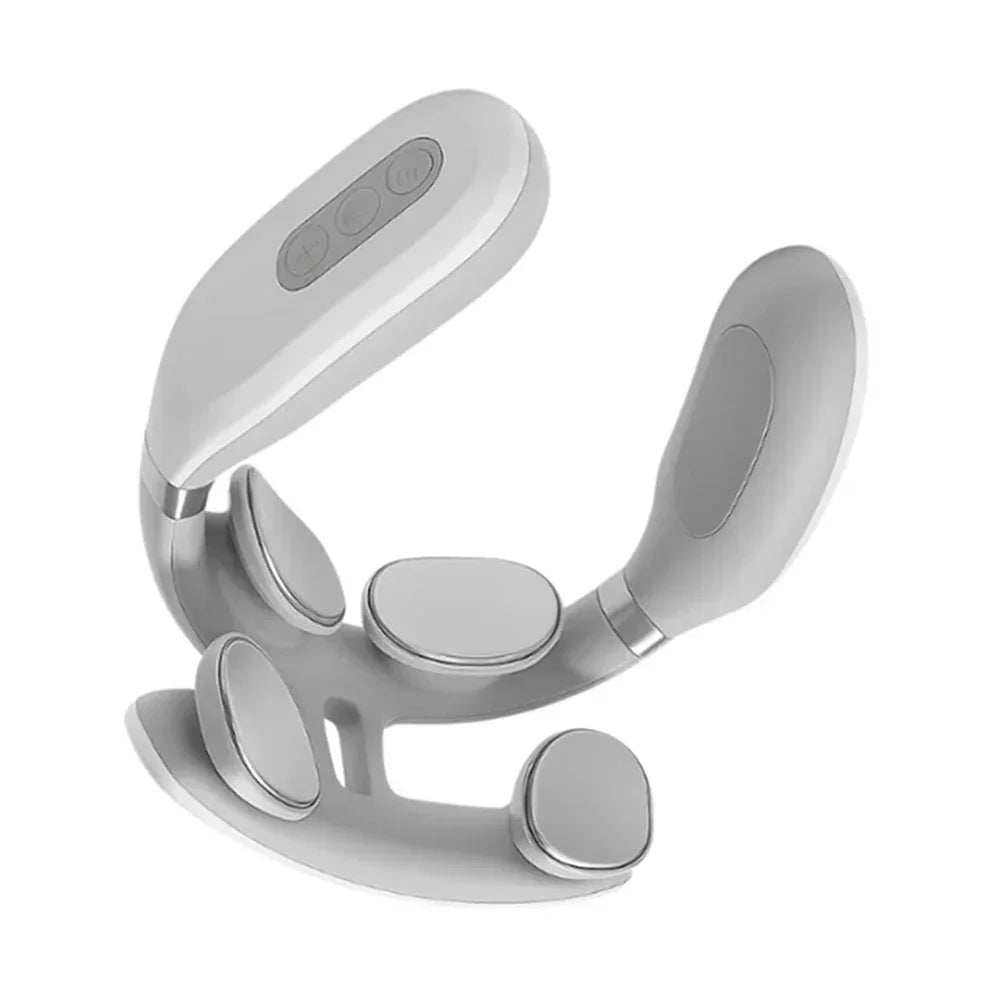 100V JP Plug Neck Massager with Listed USB Rechargeable Design, Four-Head Heating and Adjustable Intensity for Adult Relaxation, Compatibility Check Required