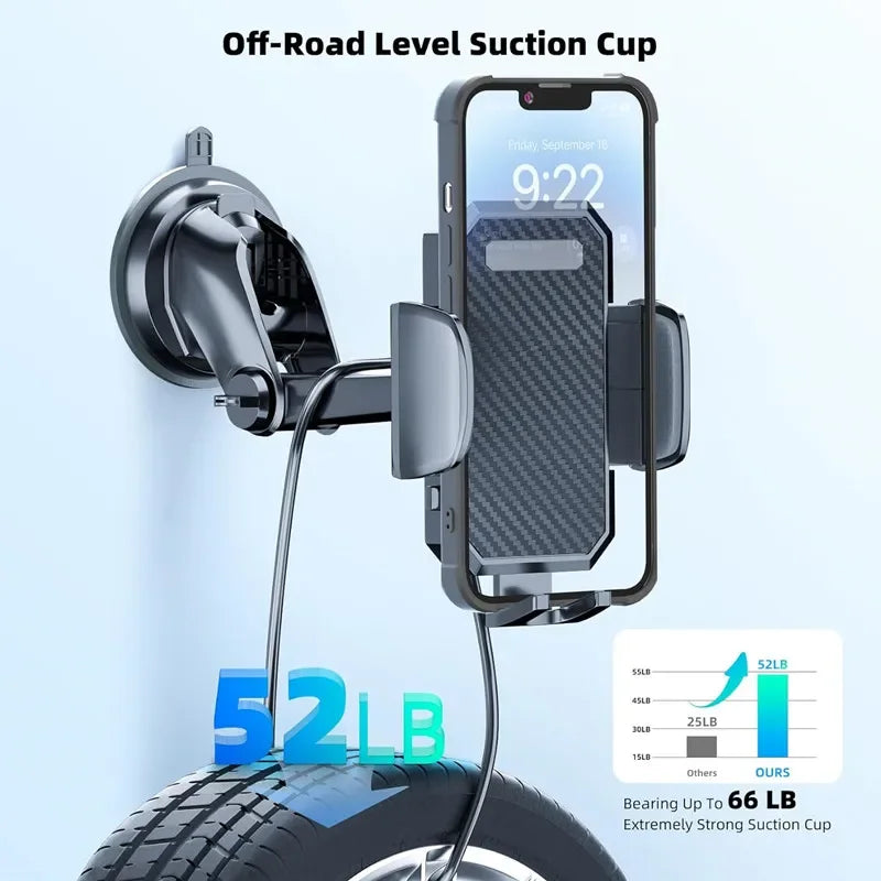 Suction Cup and Air Vent Car Phone Holder Options with Gravity Expansion Reference, Nine Style Labels for Compatible Smartphone Navigation Screen Positioning