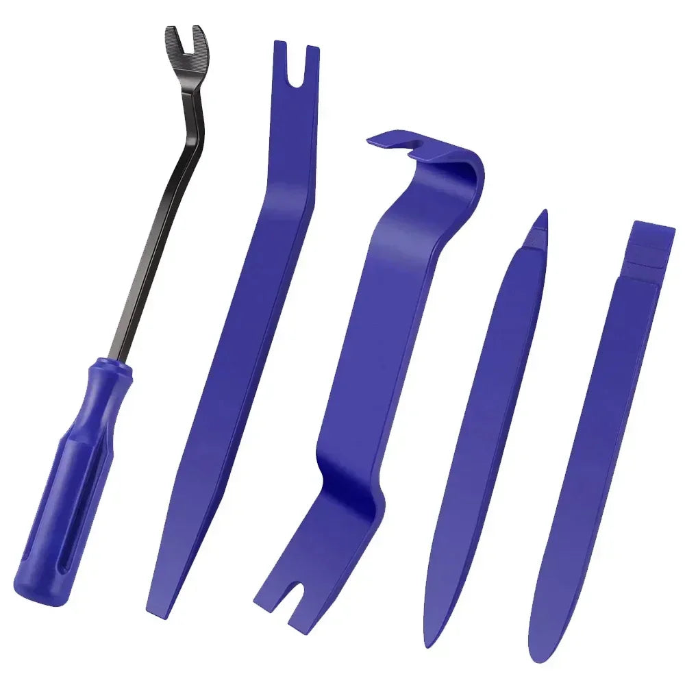 Car Trim Removal Tools with Red or Blue 5, 11 and 12-Piece Kit Options plus Separate Pliers, Manual Accessories for Door Panels, Clips and Dashboard Trim