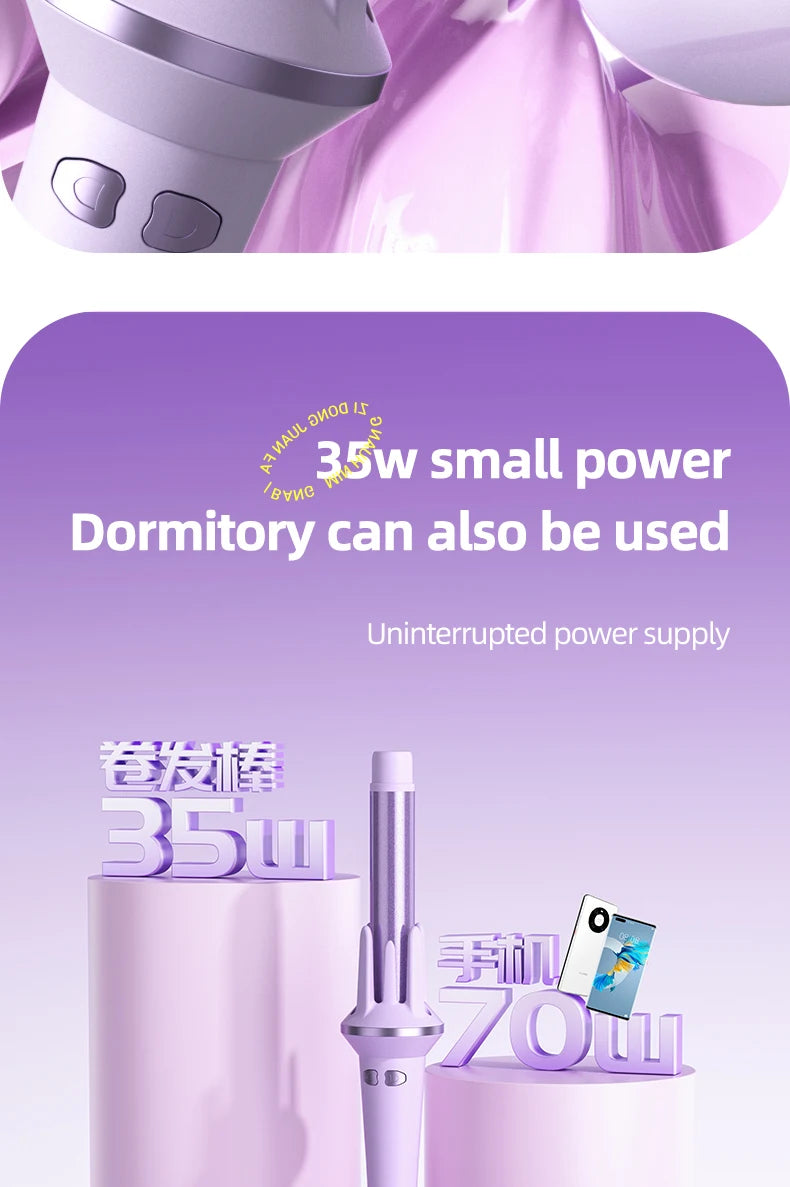 Rotating Automatic Hair Curler with 28mm or 32mm Tourmaline Ceramic Barrel, Fast Heating and Auto Shut-Off for At-Home Curl Styling