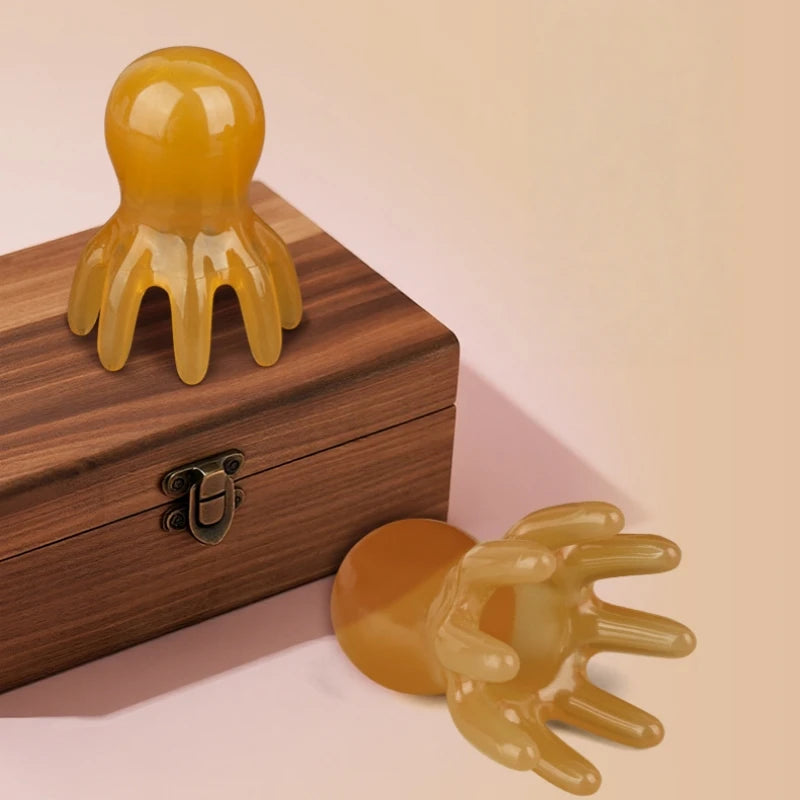 Octopus Head Massager Comb with Manual Massage Reference, Pink 5.5 x 7.3cm or 5.5 x 6.5cm and Yellow 4 x 6cm Options for Adult Personal Care Routines