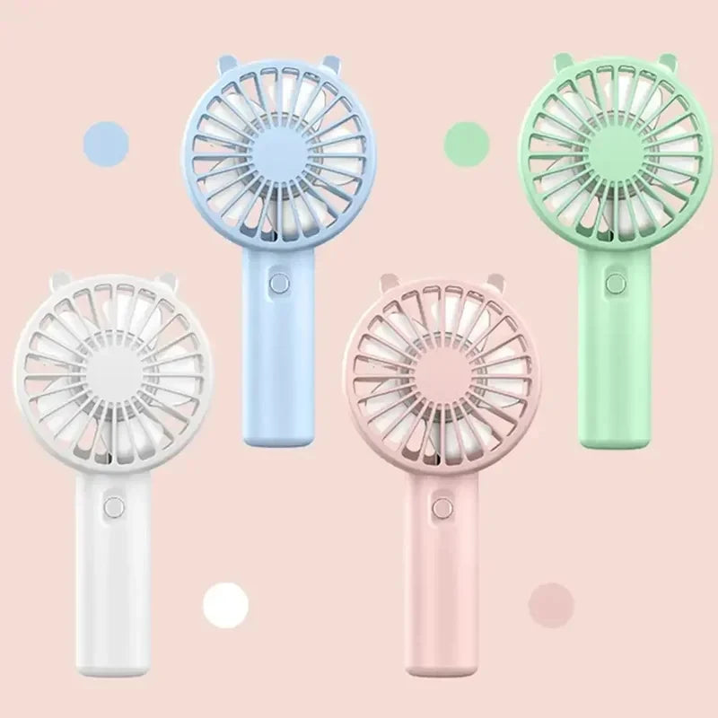 Mini Rechargeable Handheld Fan with USB Cable, 300mAh Portable Personal Cooling Fan for Makeup Routines, Desk Breaks and Summer Travel in Four Colors