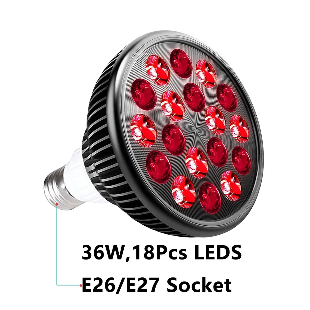 Red Light LED Lamp with A and B Bulb-Only or Black and White Set Options, Listed 660nm and 850nm Wavelengths and Dual-Chip Design for Adult Personal Care Selection
