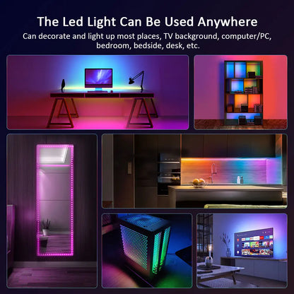 Music Sync RGB LED Strip Lights with 5V USB Power and Bluetooth 24key Option, Nine Lengths from 1m to 30m for Bedroom, TV and Party Accent Decoration