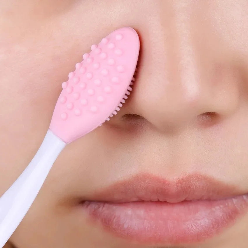 Silicone Face Cleansing Brush for Face and Nose Washing, Skincare Exfoliating Tool with Replacement Head Wording, Single and Four-Piece Color Options