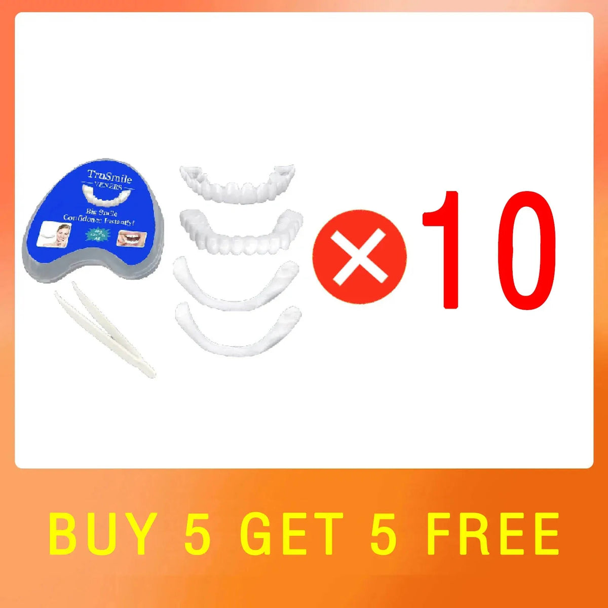 Silicone Denture-Style Teeth Covers with Single-Piece and Bundle Purchase Labels, Temporary Simulated-Teeth Appearance Reference Requiring Professional Fit Review