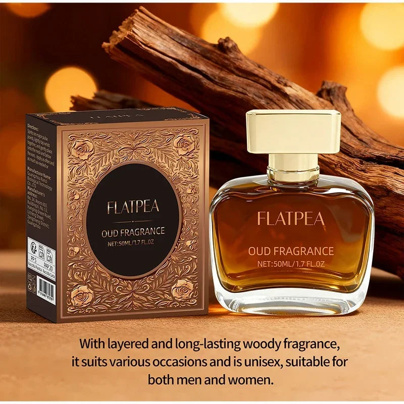 Woody Men's Eau de Toilette with Listed Musk, Oud and Cedarwood Notes, Arabian-Style Perfume in 50ml and 100ml Options for Daily Wear and Gifts