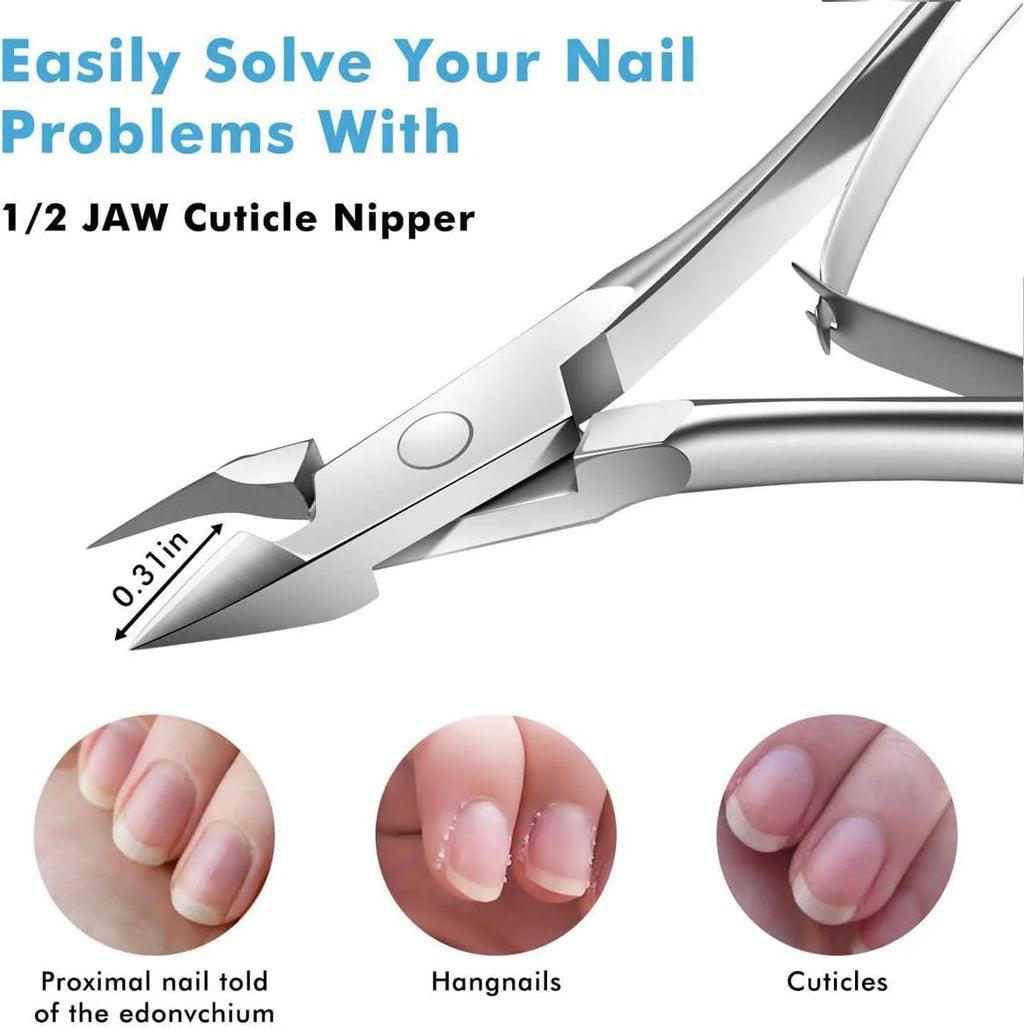 Cuticle Nippers with 1, 2 or 4-Piece Options for Adult Nail Grooming, Manual Manicure and Pedicure Trimming Tools for Professional Nail-Care Supplies