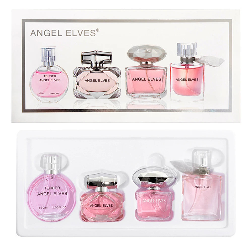 Perfume Gift Set for Women with Floral Fruity Scent References, Listed Four-Piece Gift Box and 120ml Option for Everyday Fragrance and Gift Planning