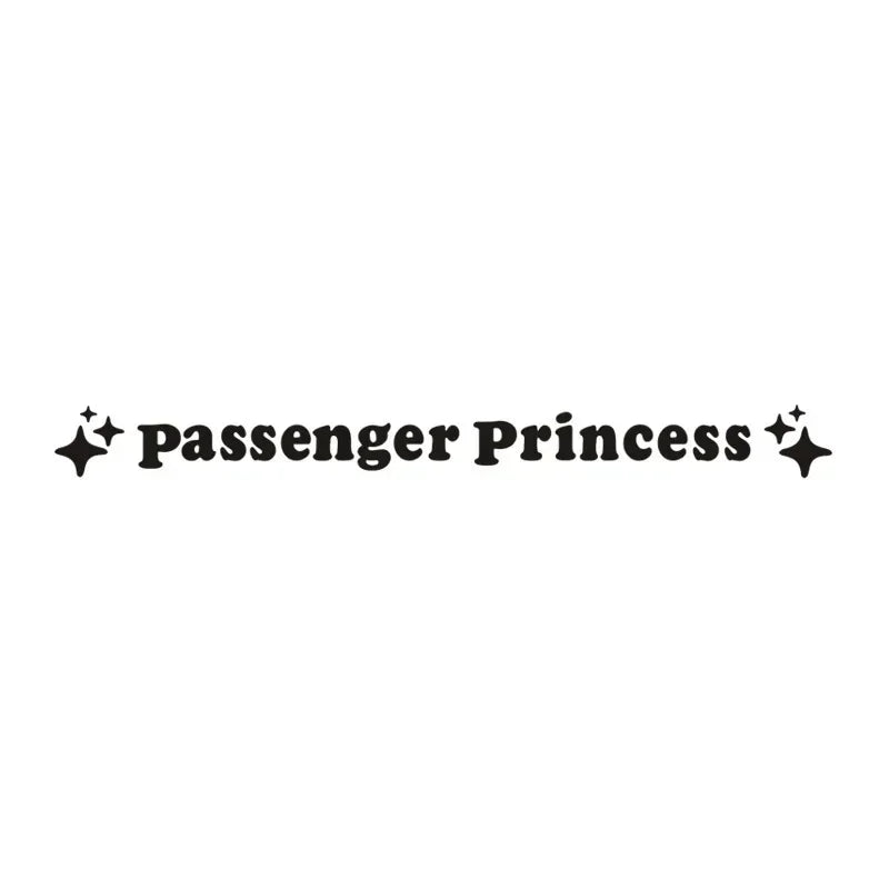 Passenger Princess Mirror Decal Stickers in Eight Colors, Two-Piece PVC Vehicle Decoration Set with Star Styling Reference and Listed 12.5 x 1.18cm Size