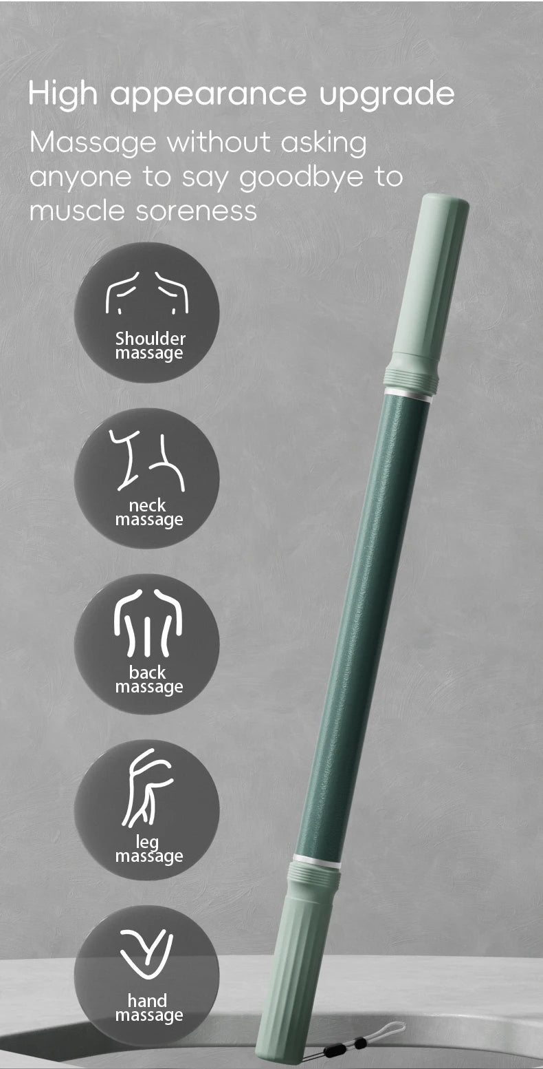 Massage Rod Roller Stick with Compact Design Reference for Adult Leg, Arm and Shoulder Massage Routines, Fifteen Color-Labeled Personal Care Options