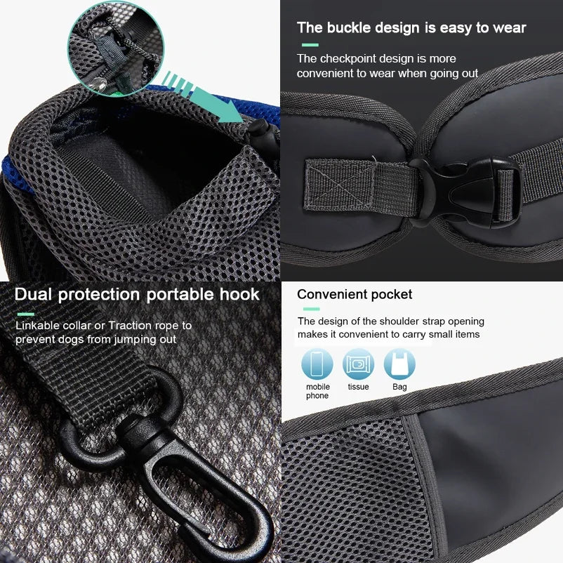 Pet Carrier Sling for Small Dogs and Cats, Mesh Single-Shoulder Carry Bag in S or L with Listed 6.6lb or 13.22lb Limits, Eleven Color Choices, Hand Wash Only