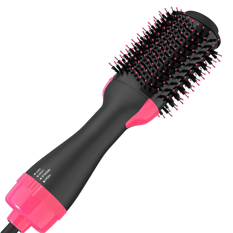LISAPRO Blow Dryer Brush, Red 2-in-1 Hot Air Hair Dryer and Volumizer for At-Home Styling Routines with US 110V, EU 220V and UK Plug Selections