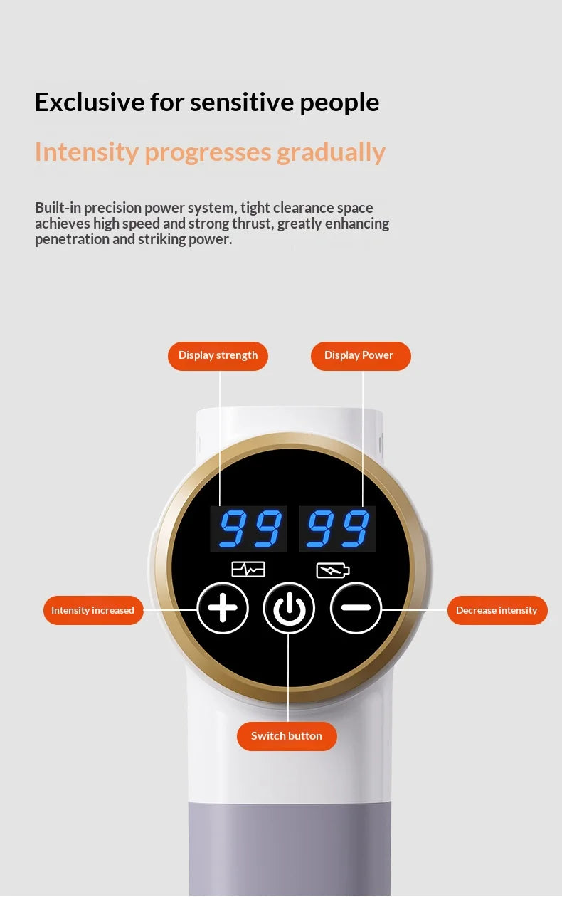 99-Level Electric Body Massager with Listed 11-in-1 Design, High-Frequency Vibration Personal-Care Device in Black or White with USB Type-C Option