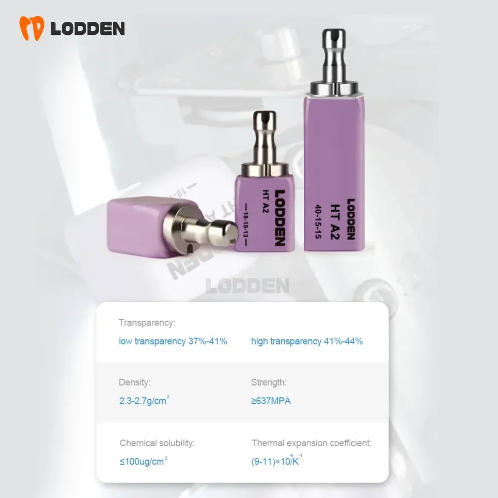 Lithium Disilicate CAD CAM Blocks by LODDEN, C14 Glass Ceramic Dental Lab Material, 5 Pieces per Box with HT LT MT and MO Shade Code Options