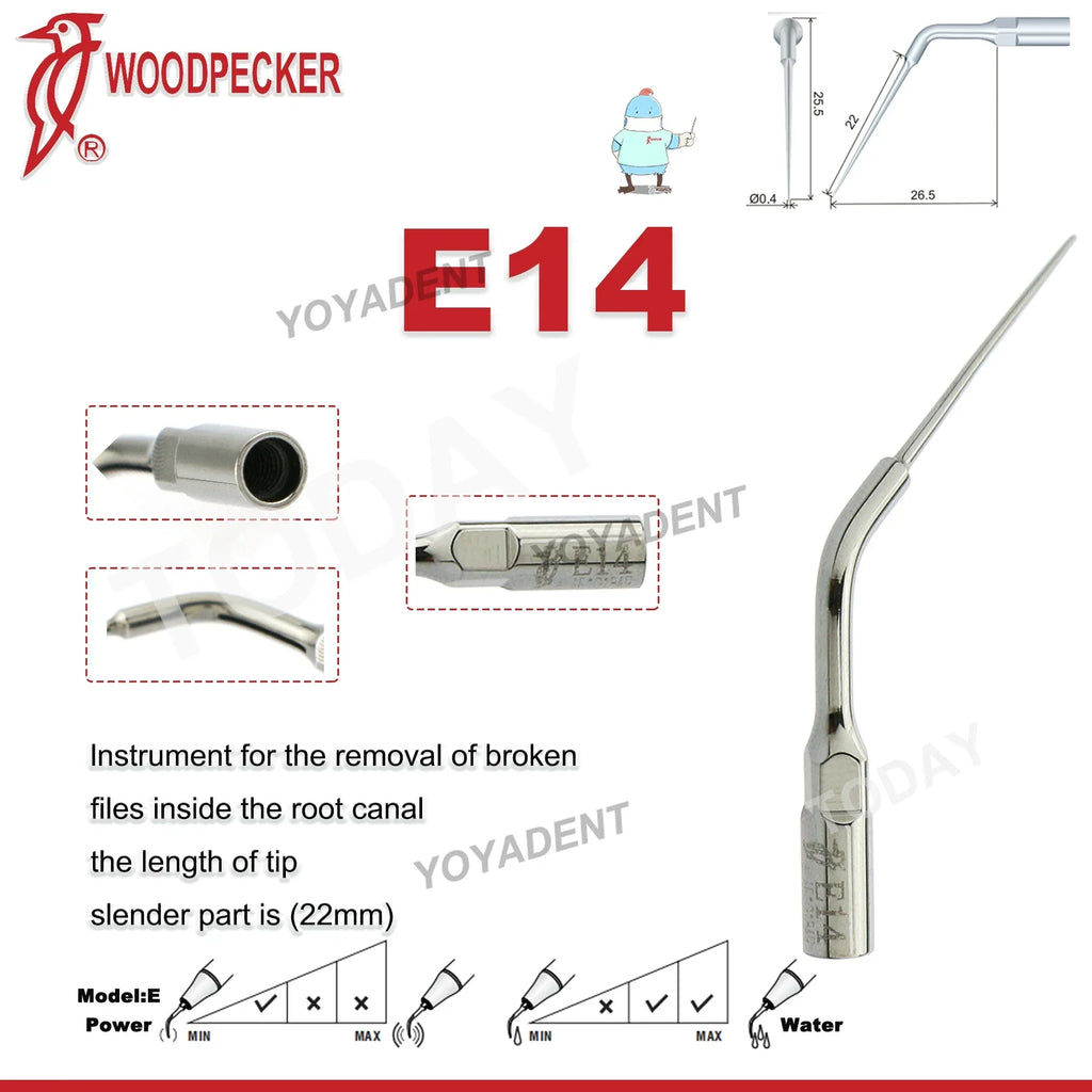 Ultrasonic Scaler Handpiece and Tip Options by Woodpecker, HW-5L LED Handpiece or P, E and G Series Tips for Compatible Dental Equipment