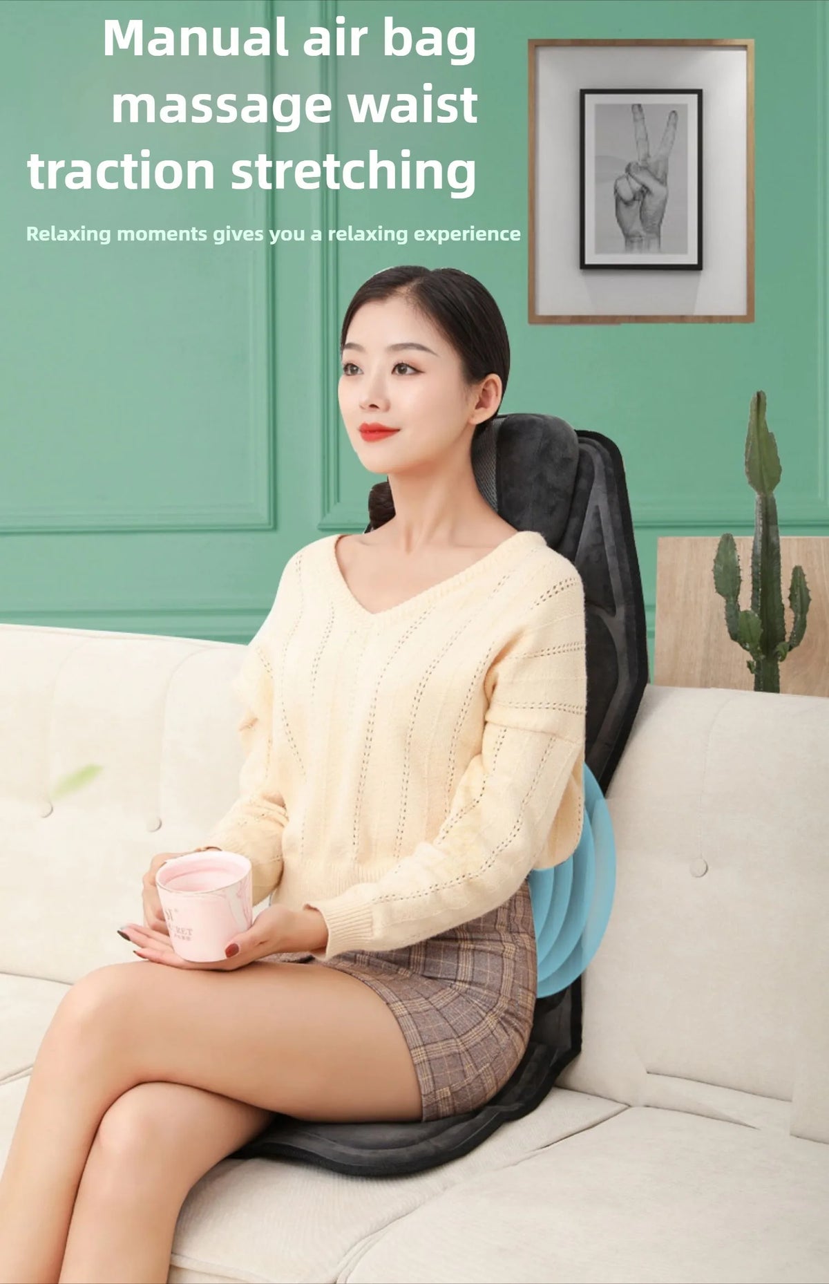 Massage Seat Cushion Options with Listed Heat, Vibration and Lumbar Airbag Features, Basic Flannel, Basic or Upgraded Selections for Home Office Relaxation