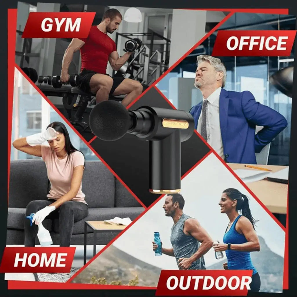 Compact Travel Massage Gun with Type-C Charging, Handheld Electric Massager in Black or Grey Button and LCD Models for Home and Post-Exercise Relaxation