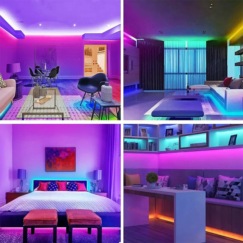 5V USB RGB LED Strip Lights with App Control and Timer, Listed Bluetooth and 24-Key Remote, Nine Length Options from 1m to 30m for Indoor Home Decoration