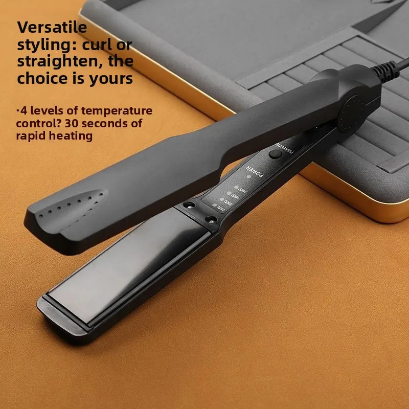 Ceramic Hair Styling Iron with Separate Straightener or Curling Iron Options and US or EU Plug Choices for Adult Hair Routines, Parties and Holiday Preparation