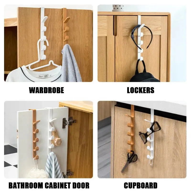 Over-the-Door Hanging Rack for Bags, Hats and Jackets, Single ABS Plastic Bedroom Storage Organizer in White, Black or Brown with 27 x 4.5cm Size Reference