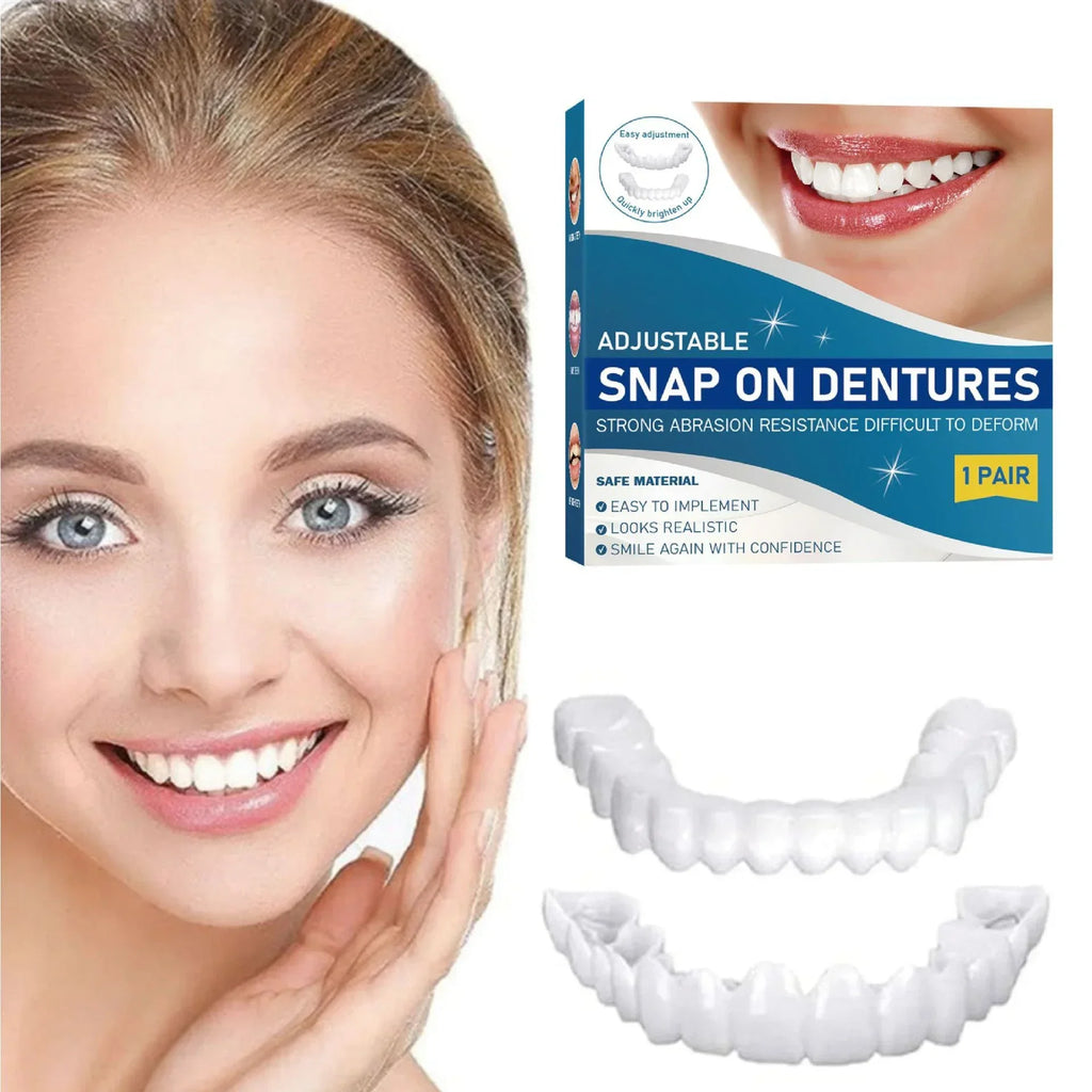 Adjustable Snap-On Teeth Kit with One-, Three- or Five-Box Option Labels for Cosmetic Appearance Consideration, with Dental Suitability and Fit Requiring Review