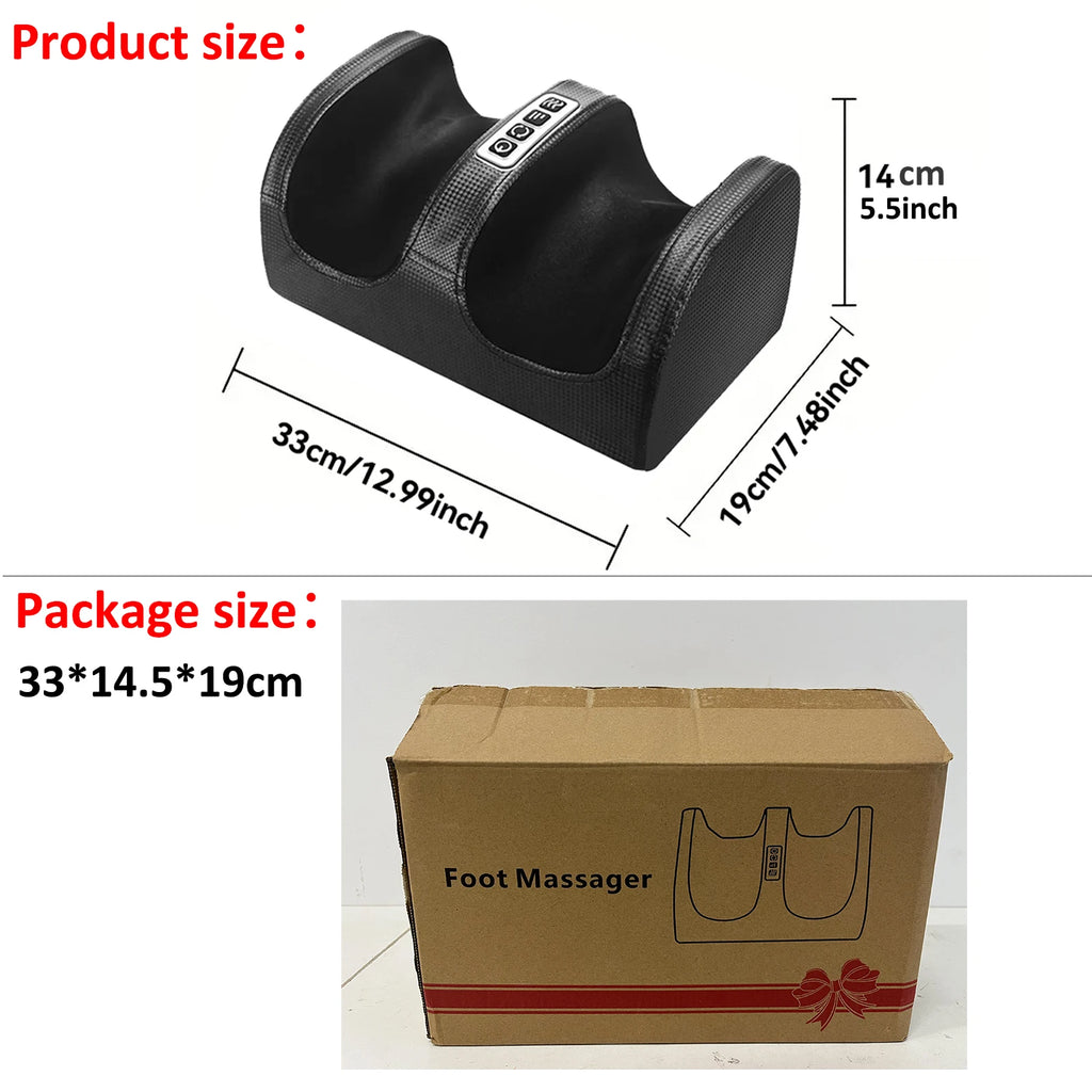 12-Node Heated Foot Massager with Shiatsu-Style Kneading, 3 Speed Levels, Reversible Rotation and 15-Minute Auto Shutoff for Home Relaxation