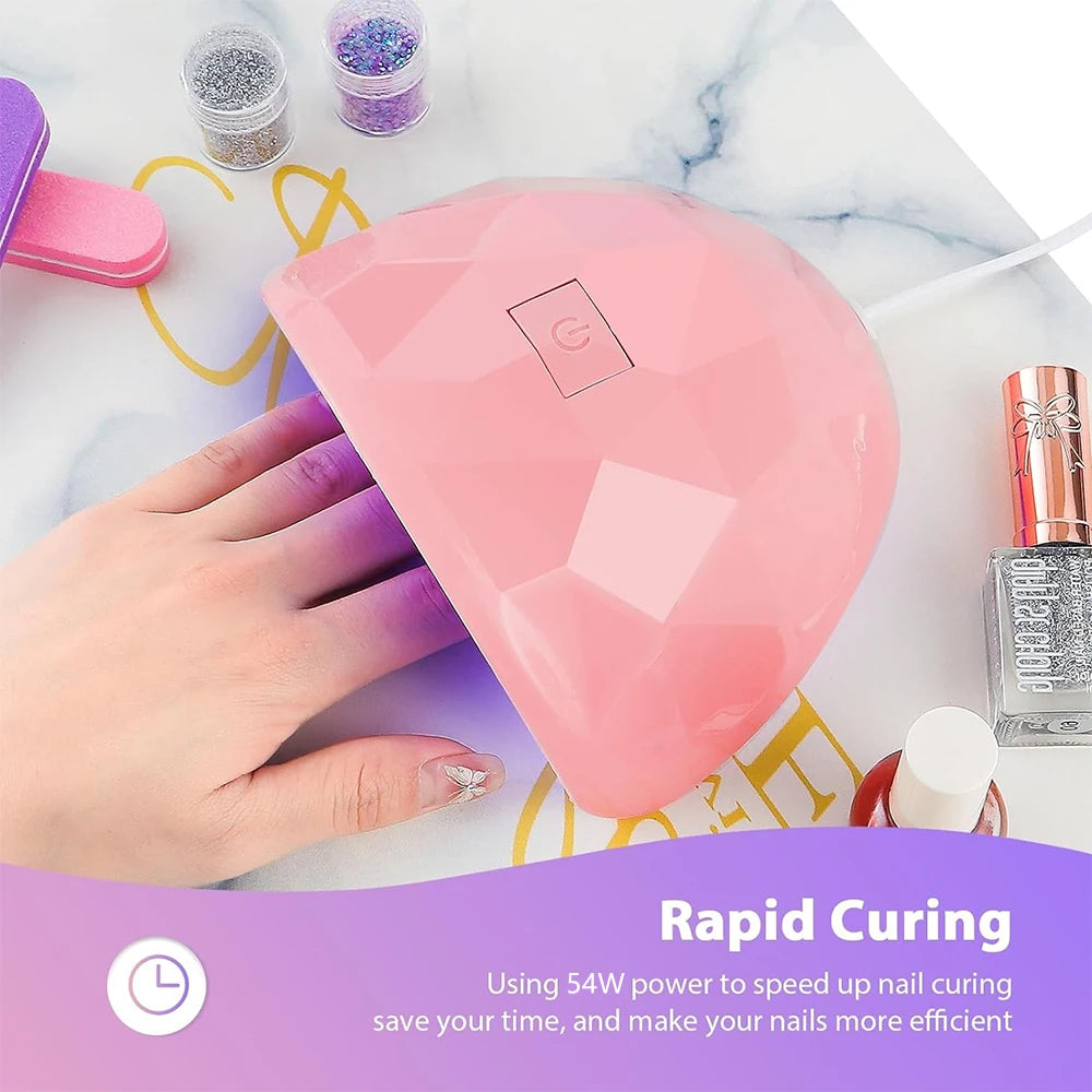 USB Nail Curing Lamp with Listed 18 LEDs, 60 and 120-Second Timers and Detachable Design, Pink, White or Upgraded White Options for Gel Manicures