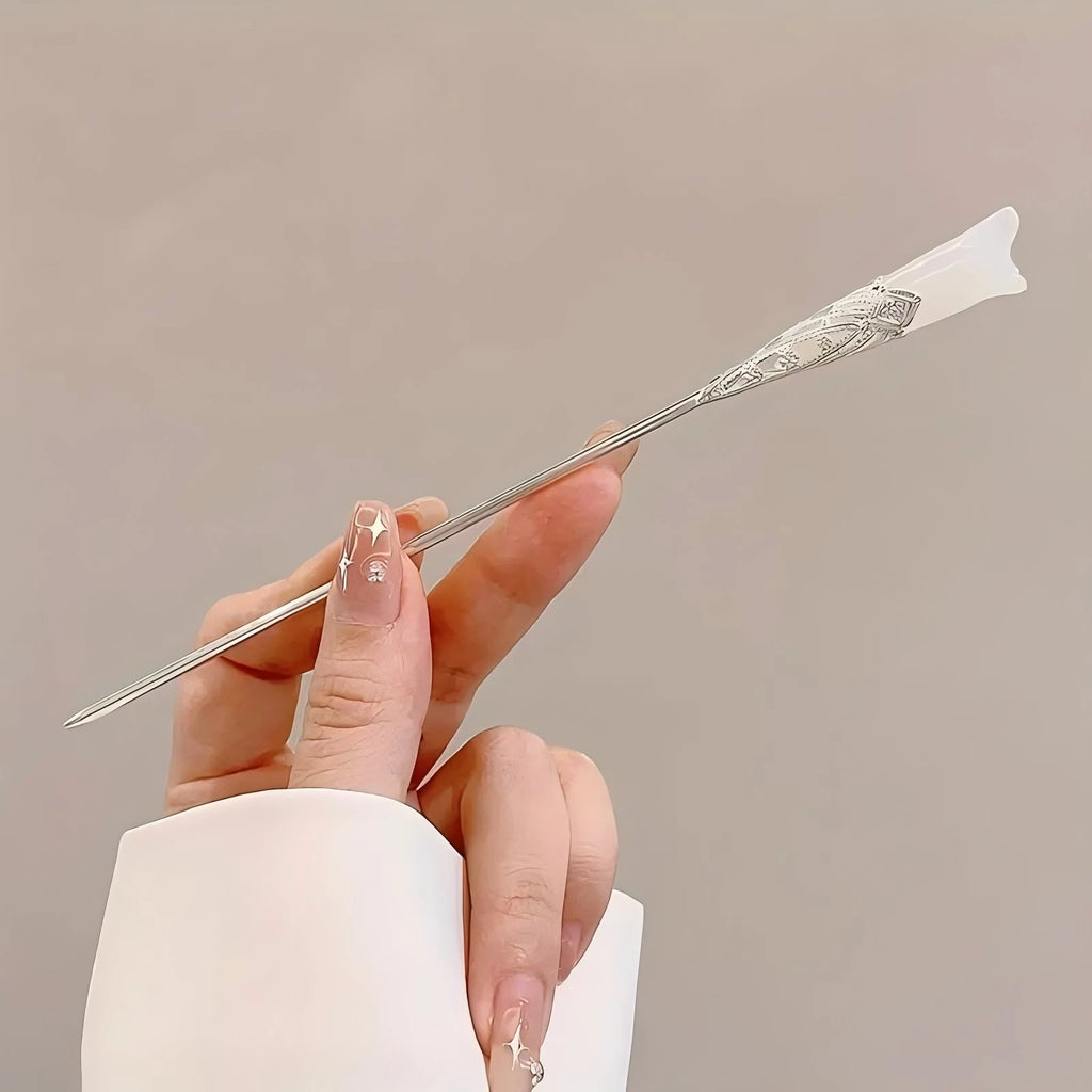 Tassel Hair Stick for Women, Chinese-Style Floral Alloy Hairpin with Single and 6-Piece Options for Buns, Wedding Updos and Everyday Hairstyles