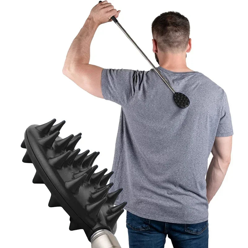 Telescopic Back Scratcher with Stainless Steel Handle, Listed 8 to 32 Inch Reach and Detachable Head Set Reference, Single, Three or Five-Piece Options