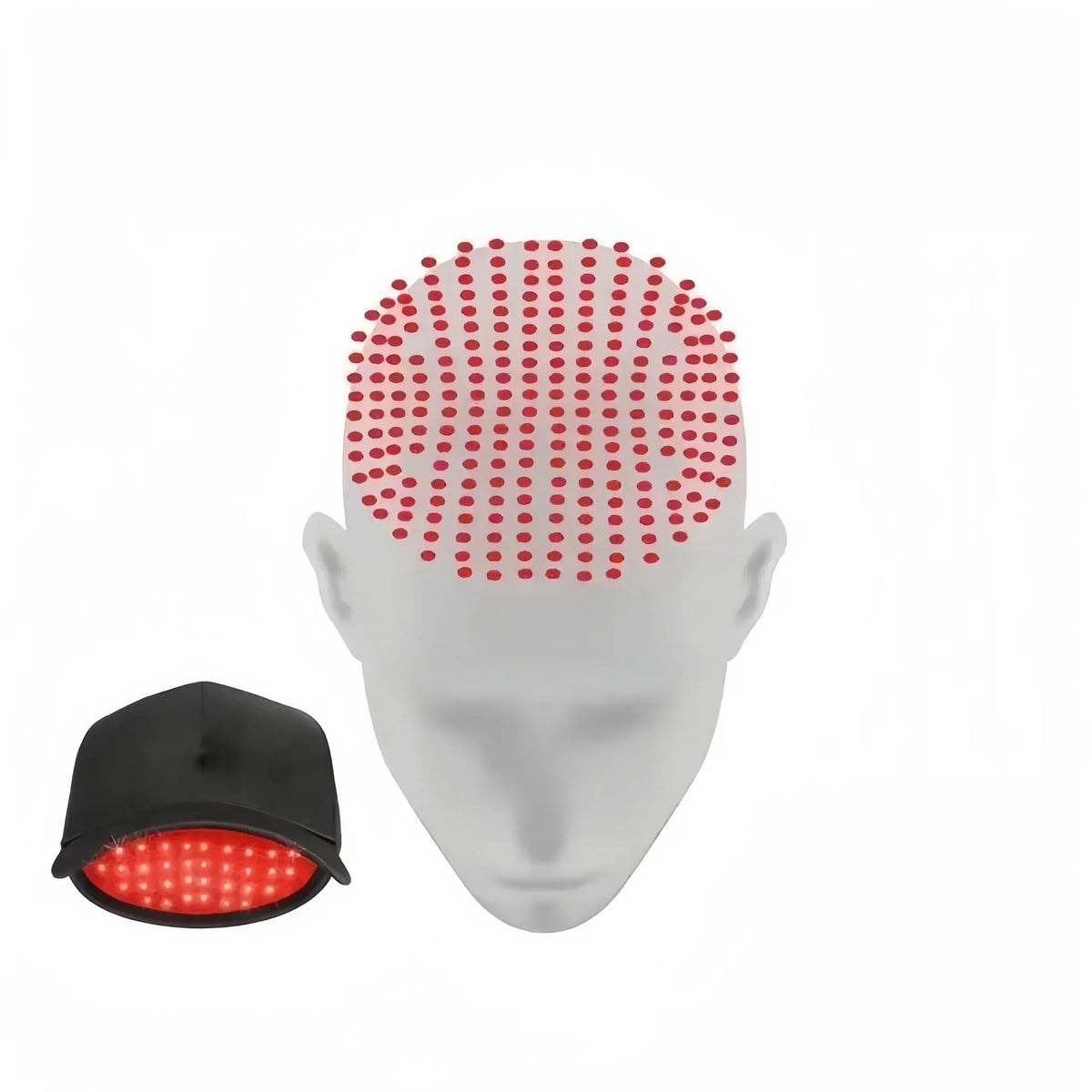 Rechargeable LED Scalp Cap with Listed 2000mAh Battery and Four Light Modes, Black or Grey Options with US, EU, UK and AU Plug Labels