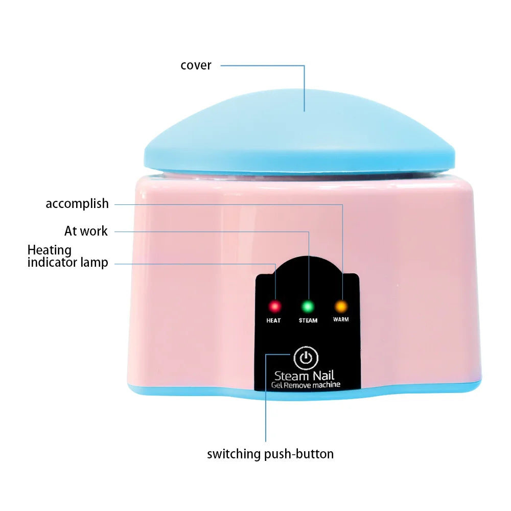 Electric Steam Gel Nail Remover with Five-Finger Use and Automatic Shutoff References, Compact Polish Removal Box for Instruction-Guided Manicure Care