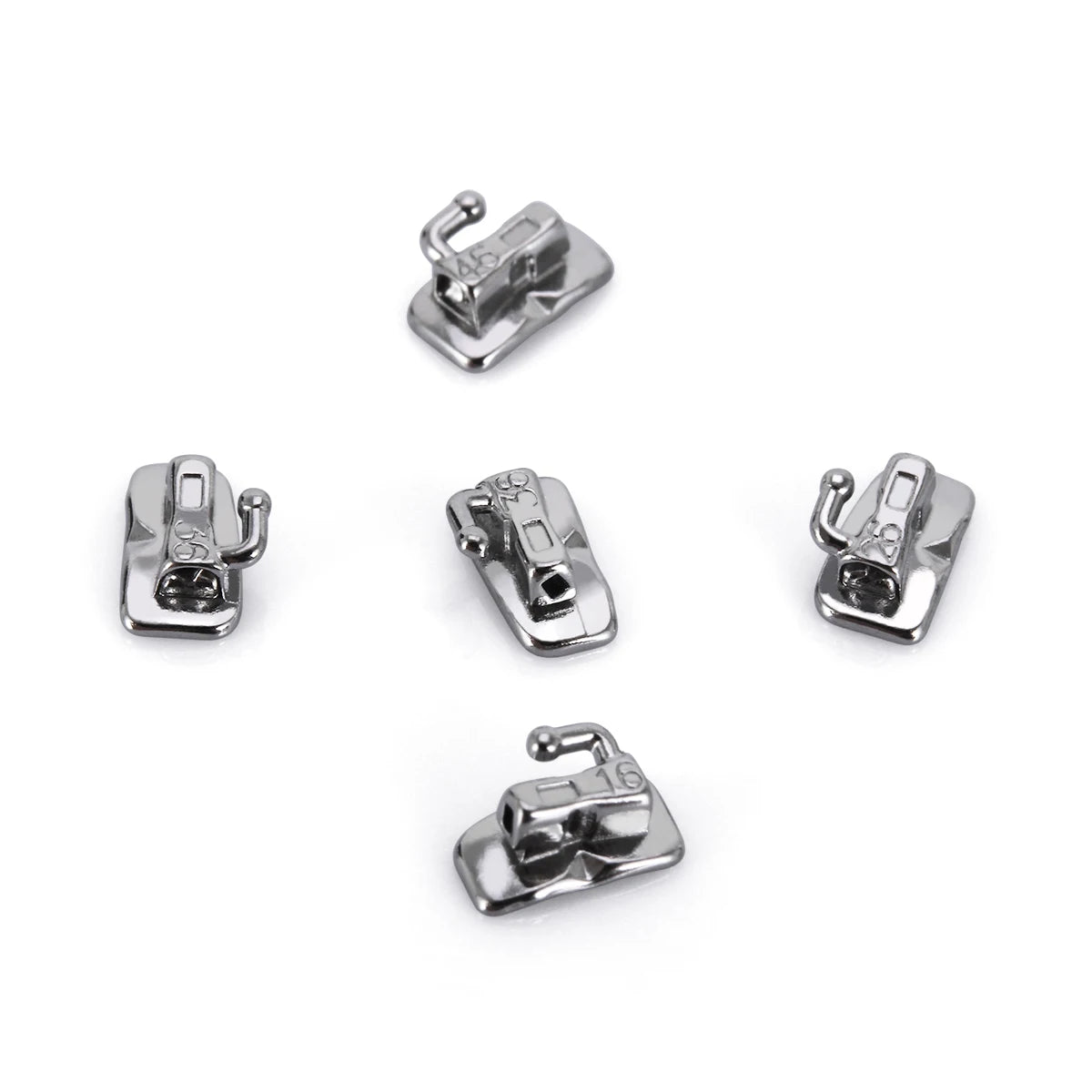 Monoblock Buccal Tubes by AZDENT, Bondable Non-Convertible Single Molar Tubes with Roth or MBT 018 and 022 Options in 20 or 50 Sets for Professional Orthodontic Use