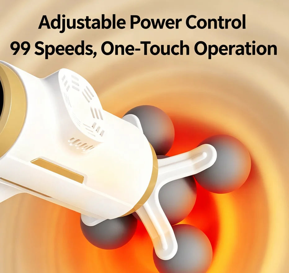 99-Level Electric Body Massager with Listed 11-in-1 Design, High-Frequency Vibration Personal-Care Device in Black or White with USB Type-C Option