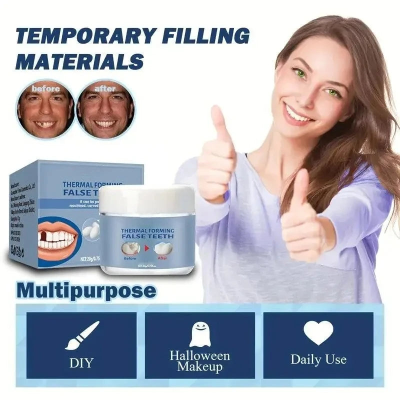 Moldable Tooth Beads and Granules with Listed 20g Packaging, Q6N2 Thermal-Fit Wording and Single or Promotional Quantity Options for Dental Review