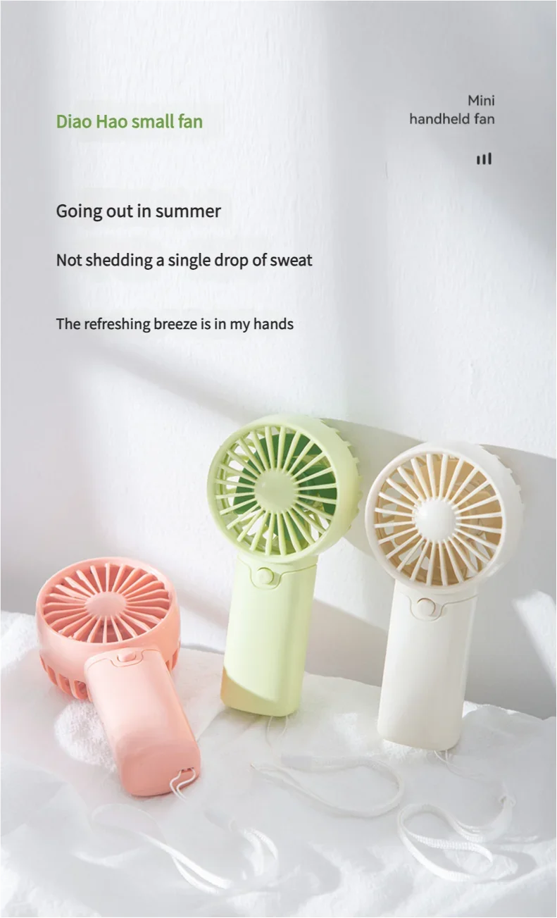 AA Battery Handheld Fan with Mini Portable Design, Pink, White or Green Options Without Batteries for Personal Airflow, Everyday Carry and Summer Outings