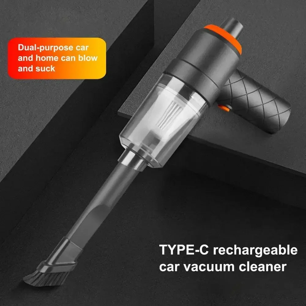 Black Mini Cordless Car Vacuum Cleaner with USB Charging, Listed 1200mAh Battery and 9000Pa Suction Reference for Vehicle Interior and Household Spot Cleaning