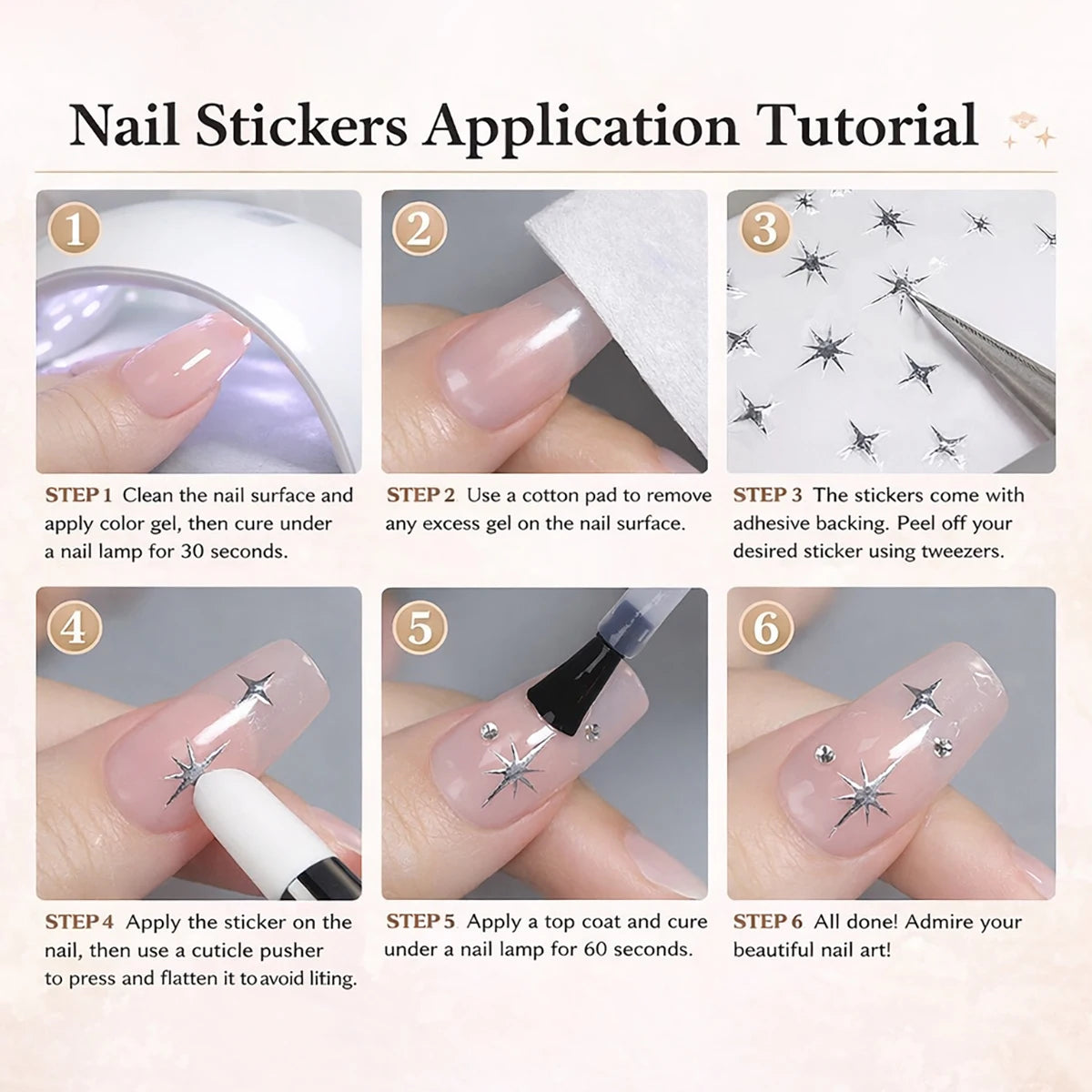 Flower Nail Stickers with Butterfly, Rose, Lavender and Clover Designs, Self-Adhesive 3D Nail Art Decals in 3 to 60 Sheet Options for DIY Manicures