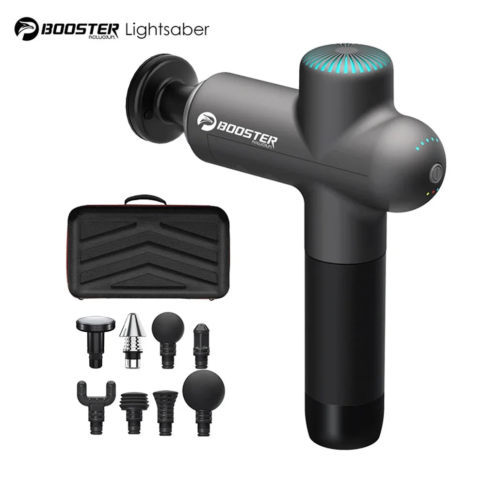 Type-C Rechargeable Massage Gun LS with Listed 4000mAh Battery and 7.4V Rating, Booster-Labeled Electric Muscle Massager for Adult Home Relaxation