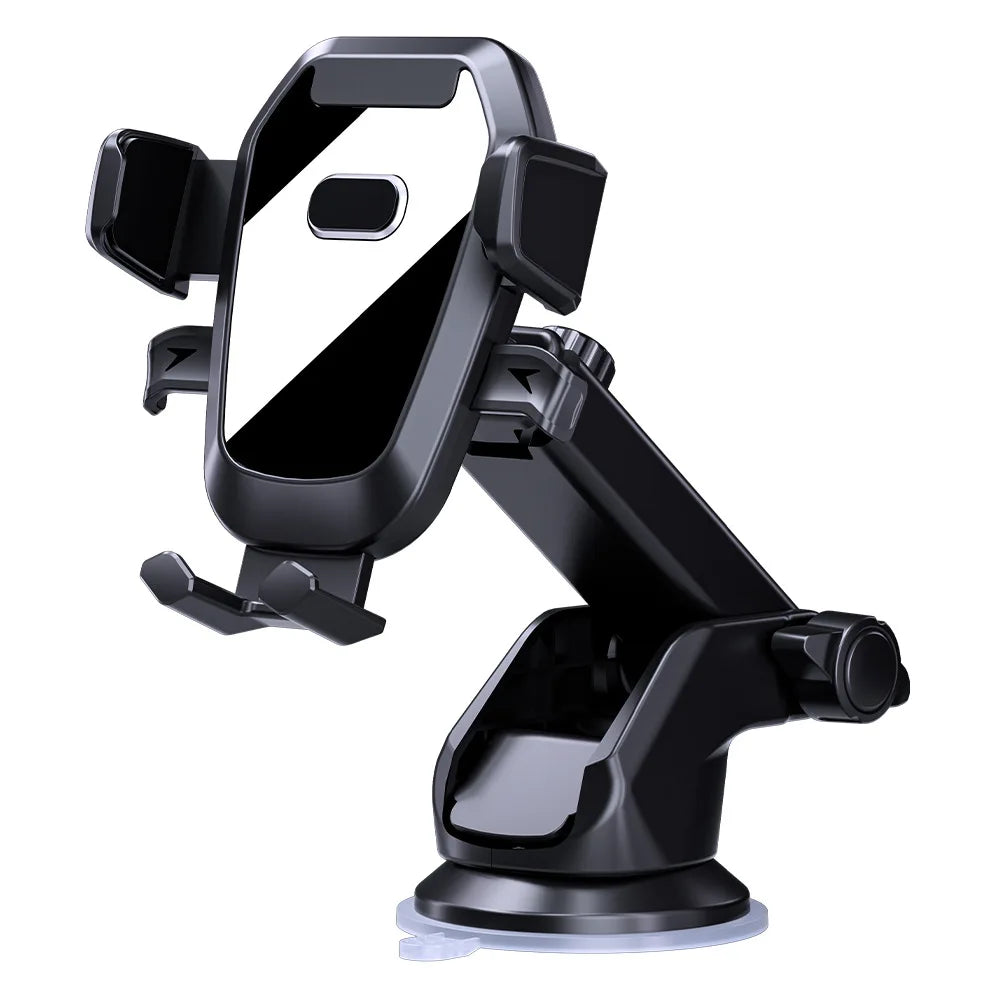 Suction Cup Car Phone Mount for Compatible Dashboard or Windshield Placement, Adjustable Smartphone Holder with Separate Air Vent Style Option