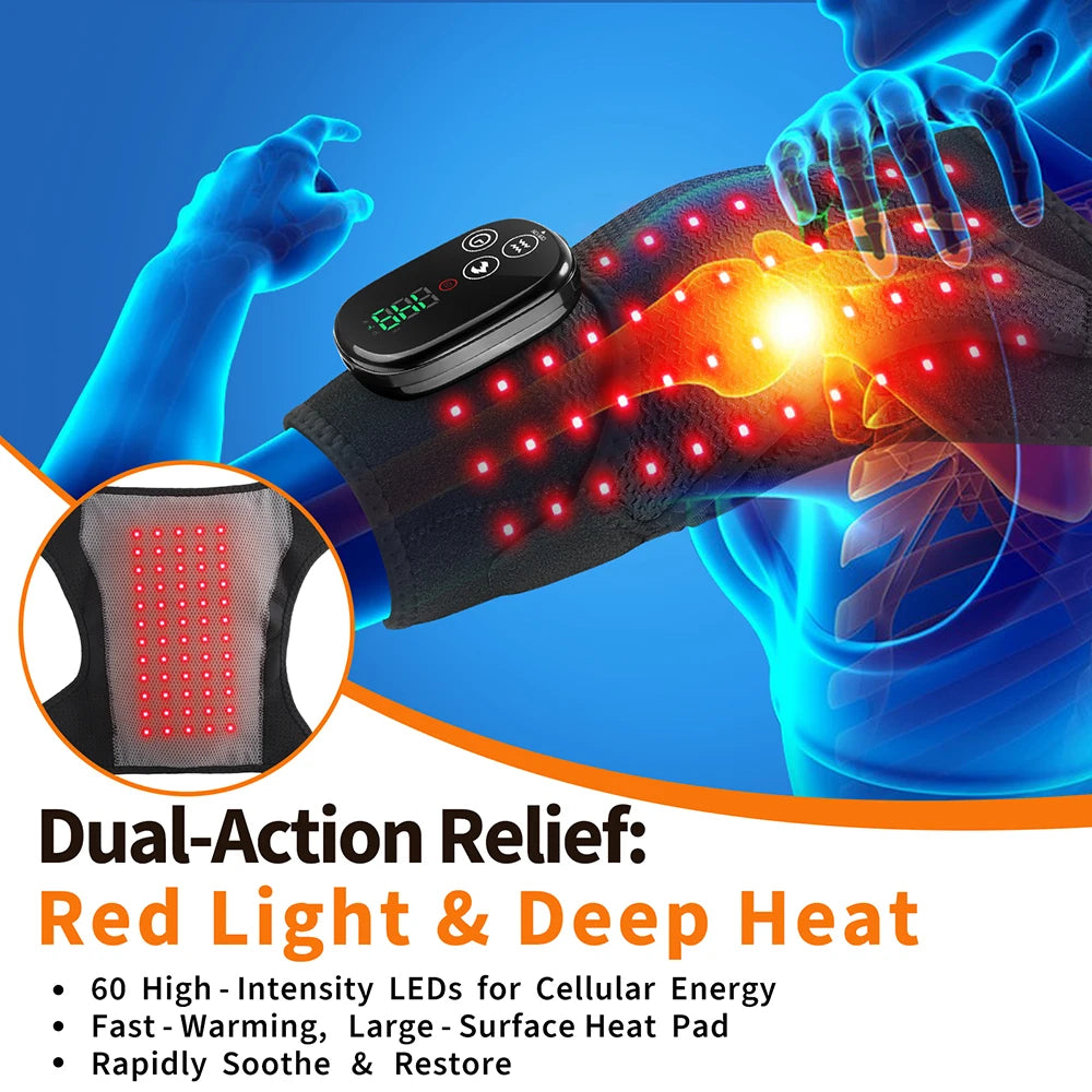 Thermal Shoulder Massage Belt with Adjustable Heating, Shoulder Brace Format and Multiple Belt, APP-Labeled and Red Light Options for Home Relaxation
